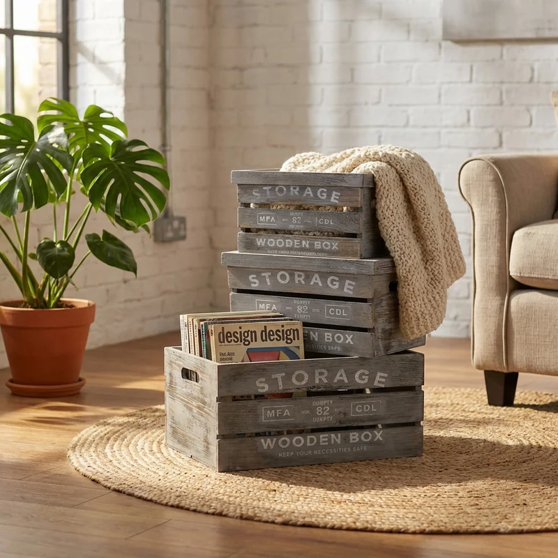 Set di cassette in legno contenitori decorative - OSIRIS