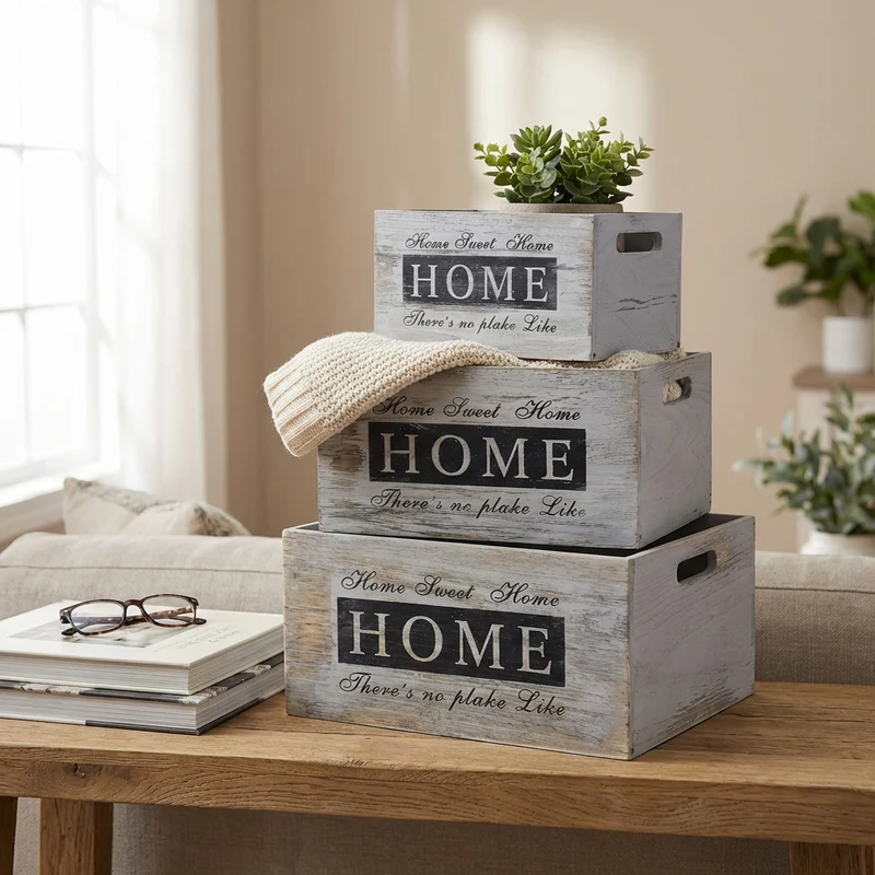 Set di cassette in legno contenitori decorative - NEREUS