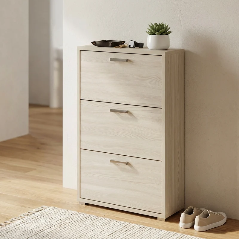 Scarpiera 3 ante a ribalta in Legno Composito cm 75 3x33x115 7 - WILLIS