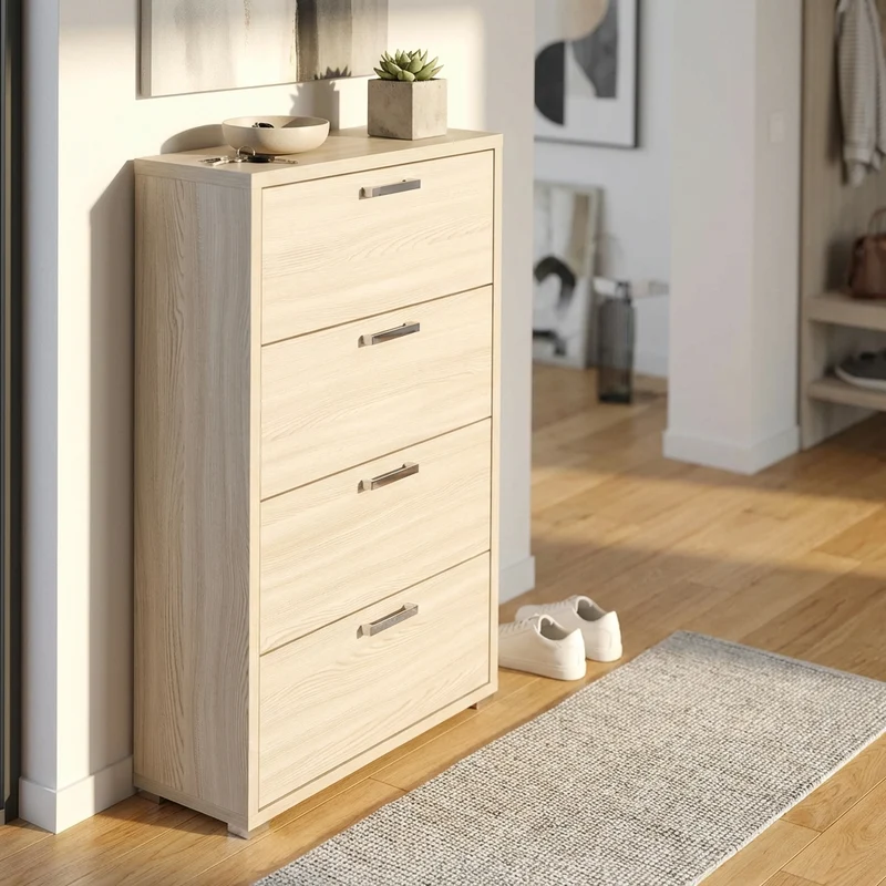 Scarpiera 4 ante a ribalta in Legno Composito cm 75 3x33x151 8 - WILLIS