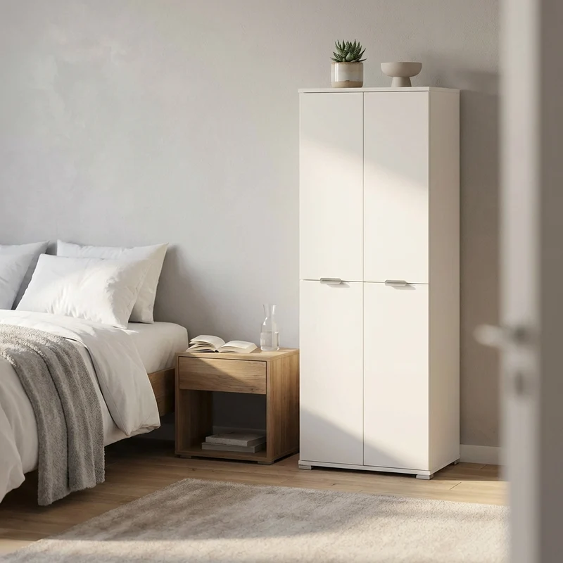 Armadio 4 ante in Legno Composito cm 60x38x174 - FLIP
