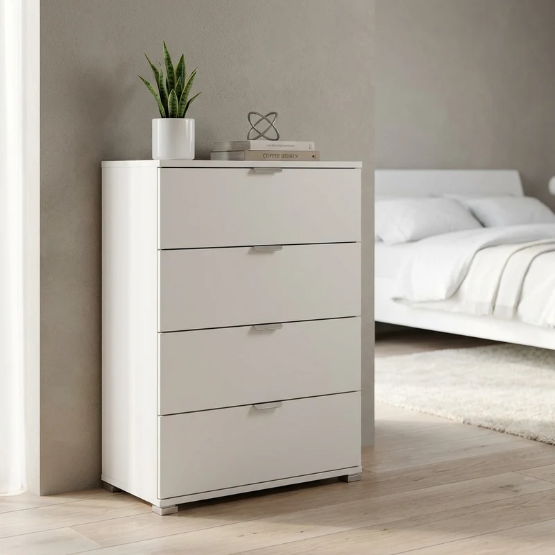 Cassettiera 4 cassetti in Legno Composito cm 60x38x85 - SCOTTIE