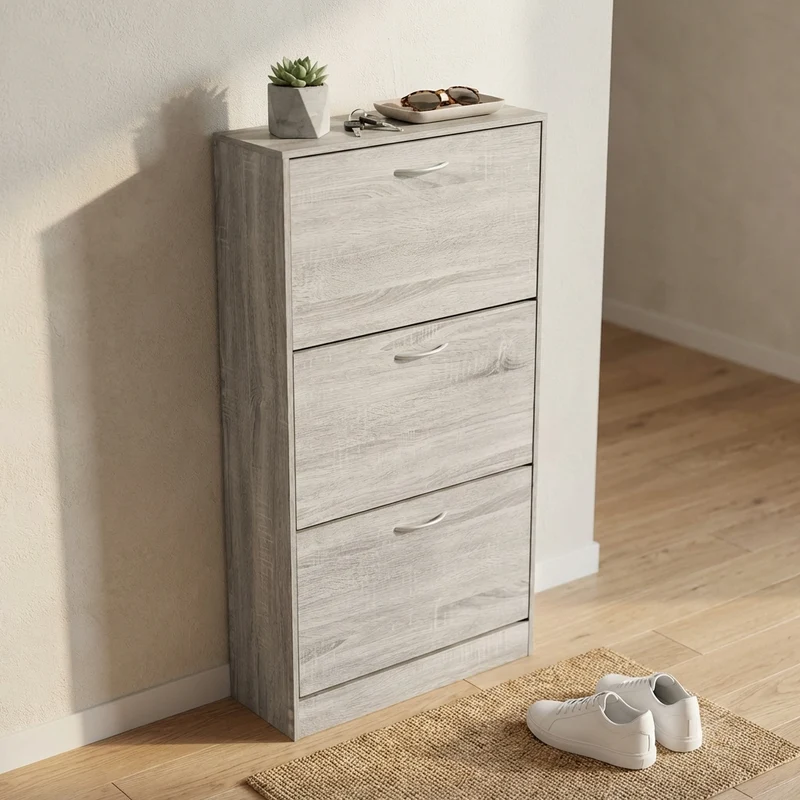 Scarpiera con 3 ante in Legno cm 60x24x115 - VALE
