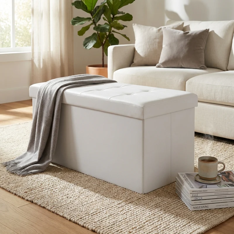 Pouf contenitore in similpelle - HARRIS