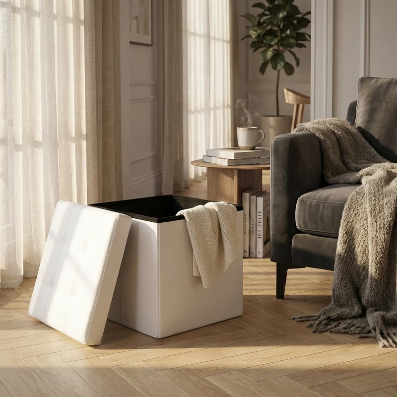 Pouf contenitore in similpelle - MADDOX
