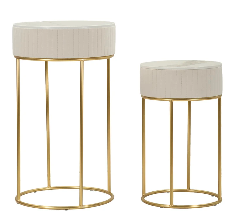 Tavolini alti rotondi set 2 pezzi diametro 50x90 e 40x70 cm - WEDDING