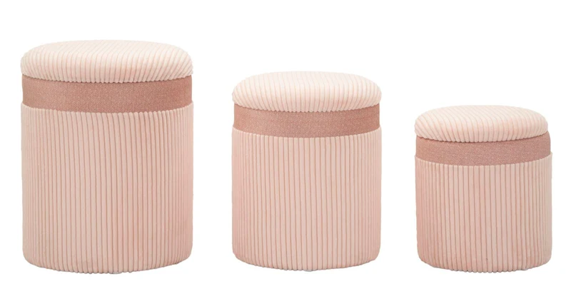 Pouf con contenitore set 3 pezzi misure assortite - CORTINA