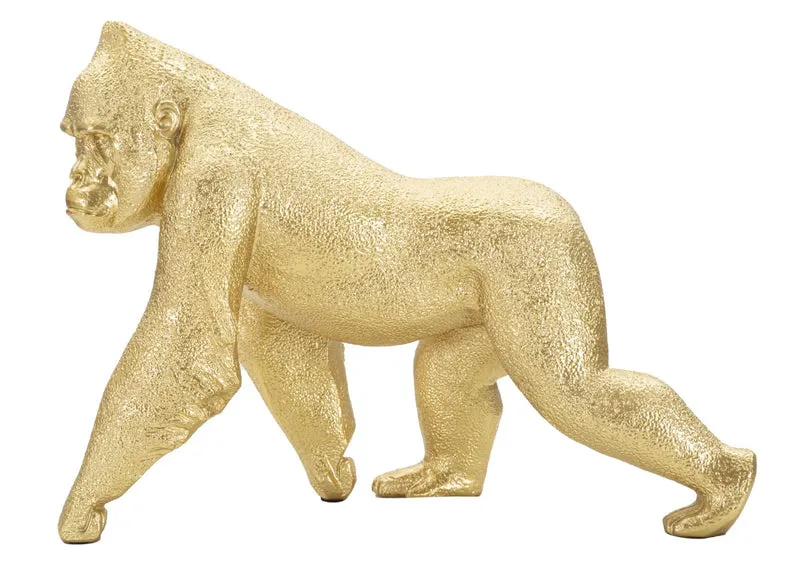 Statua decorativa gorilla dorata 29,7x11,5x21,8 cm - GORILUS