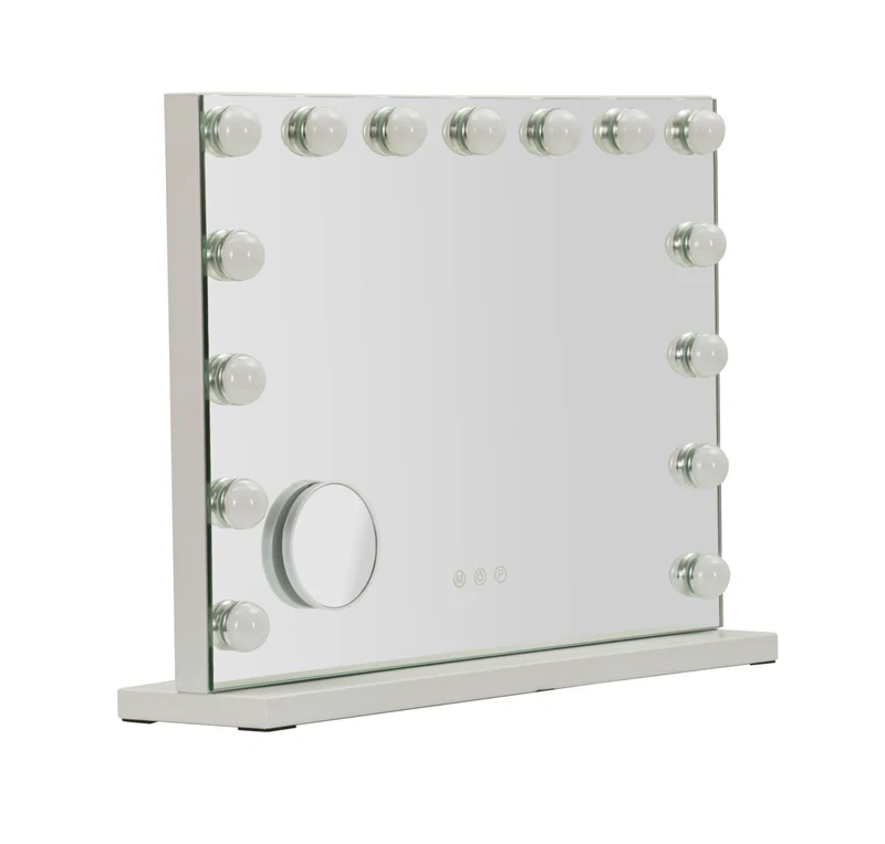 Specchio da Tavolo con Luce LED e 3 Temperature di Colore - HOLLYWOOD