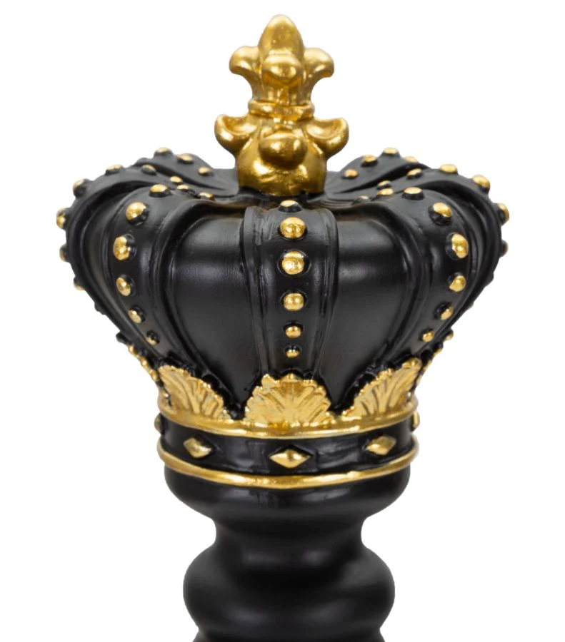 Re degli scacchi decorativo nero e oro 13x40,5 cm - CHESS