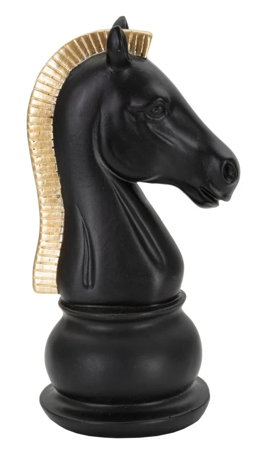 Scultura Cavallo degli Scacchi Decorativa da Tavolo 19 cm - CHESS