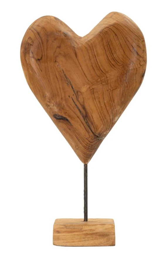 Scultura decorativa in legno di teak riciclato 25x12x45 cm - DOBU