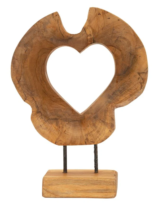 Scultura decorativa coniglio in legno di teak riciclato 28x38 cm - HASI