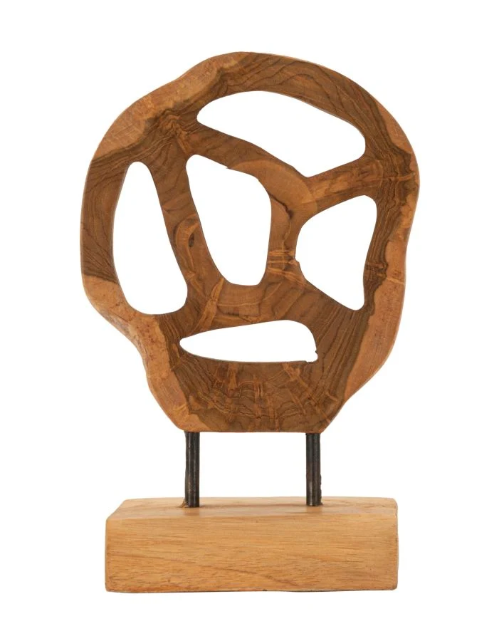 Scultura decorativa in legno di teak riciclato 18x10x27 cm - LUBANG