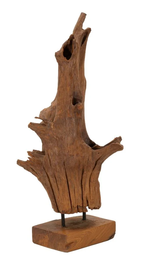 Scultura decorativa in legno di teak riciclato 23x27x64 cm - AKAR