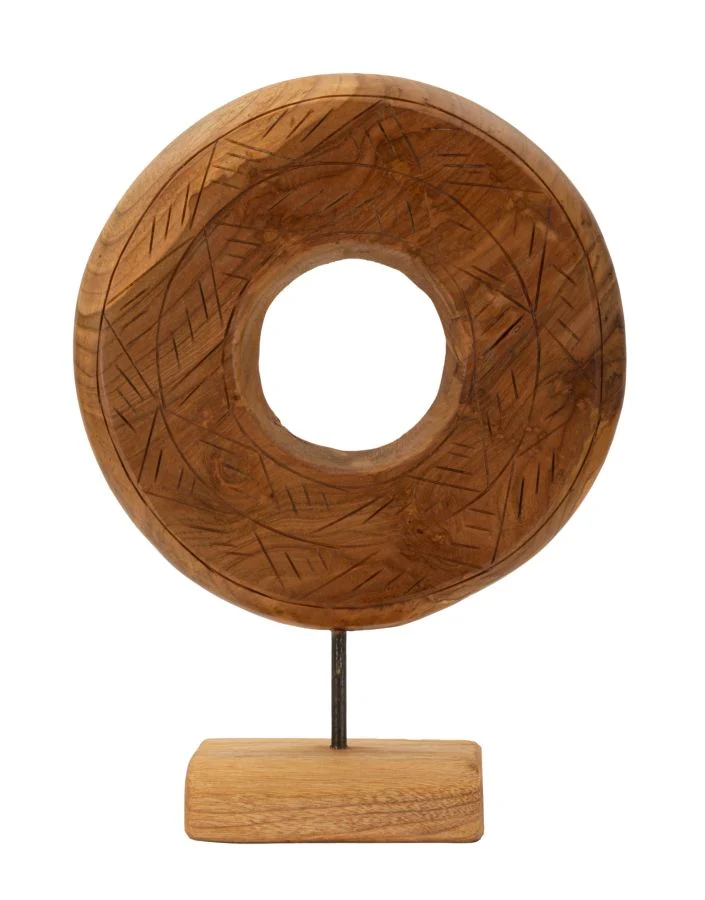 Scultura decorativa in teak riciclato 28x10x38 cm - SCULTURA DORAT