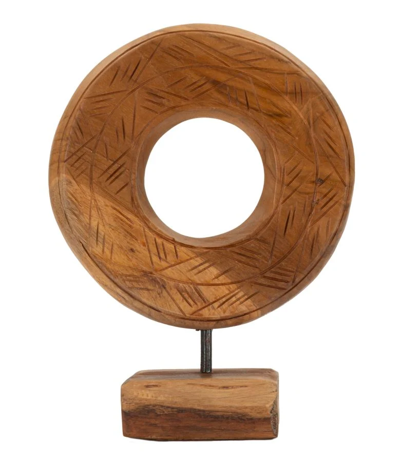 Scultura decorativa in teak riciclato dorata 20x10x28 cm - SCULTURA DORAT