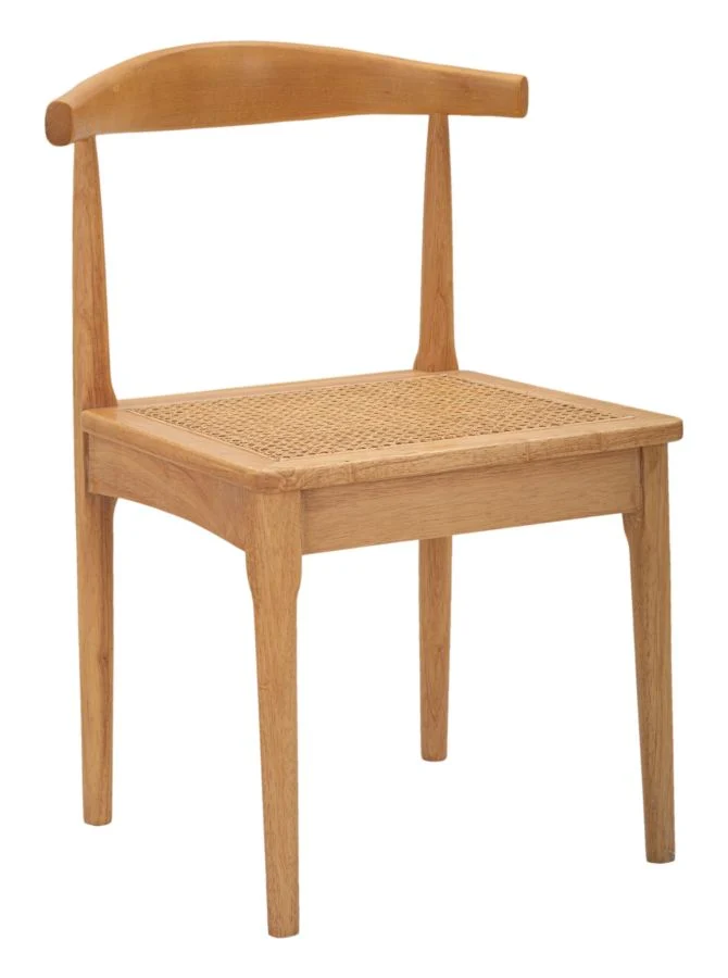 Sedia in Legno con Schienale Giapponese e Seduta in Rattan Set 2 Pezzi - JAPAN