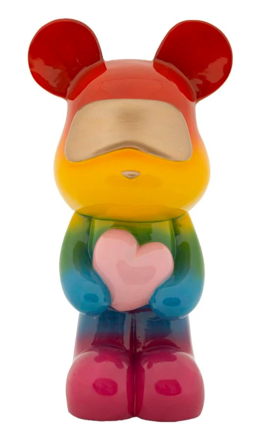 Orsetto peluche arcobaleno in piedi 22x17x42 cm - ORSETTO RAINBOW