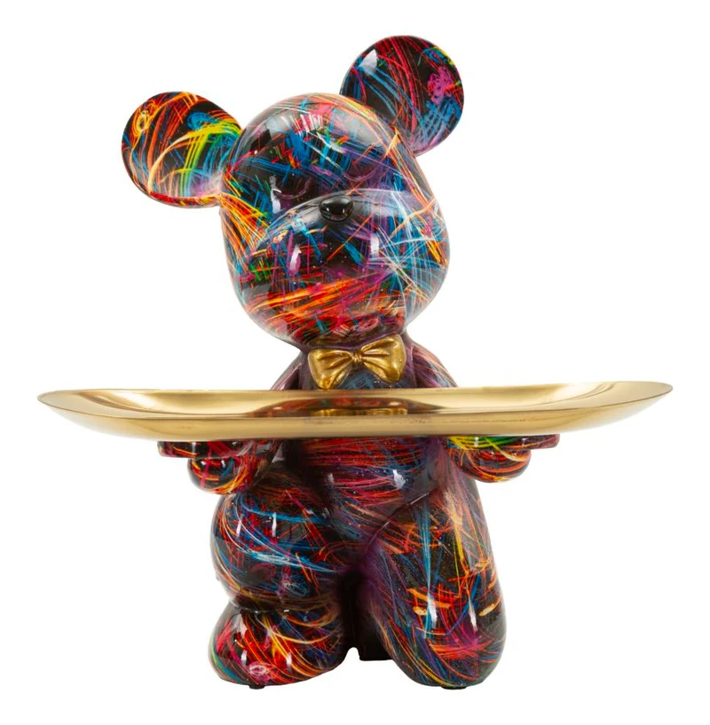 Statuetta decorativa cane seduto in resina 17x15x22,5 cm - CANE PSYCO