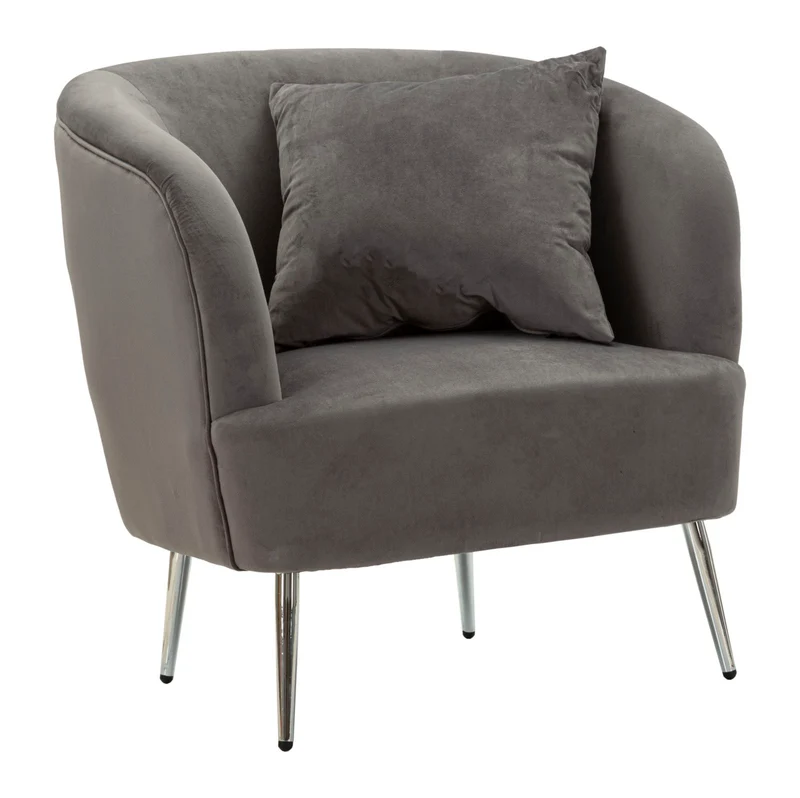 Poltrona con cuscino in stile moderno 73x66x78 cm - SILVERY