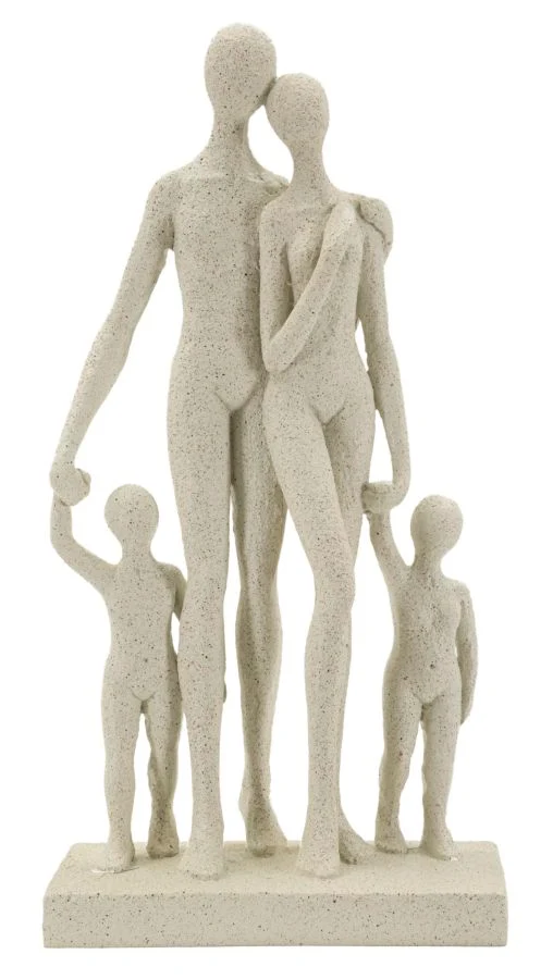 Statuetta decorativa famiglia in pietra 16x8x30,5 cm - FAMILY STONS