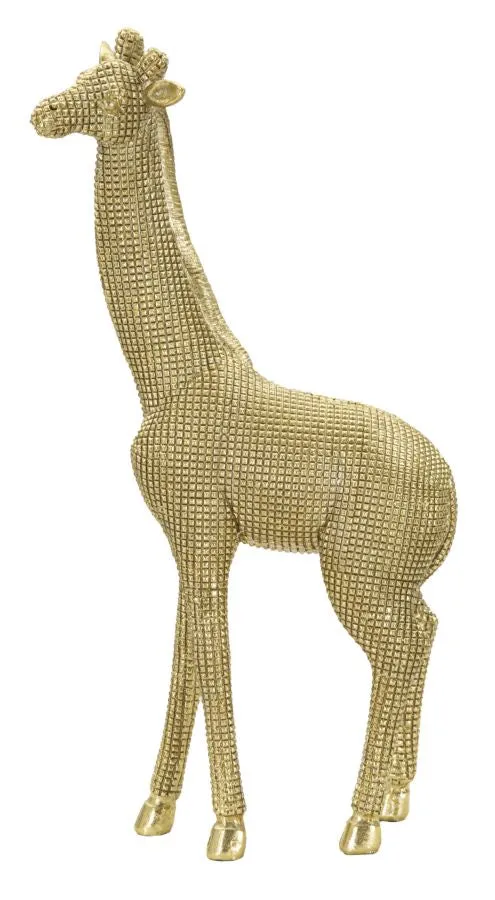 Giraffa decorativa dorata con texture a quadretti 19,8x8x40 cm - GIRAFFA