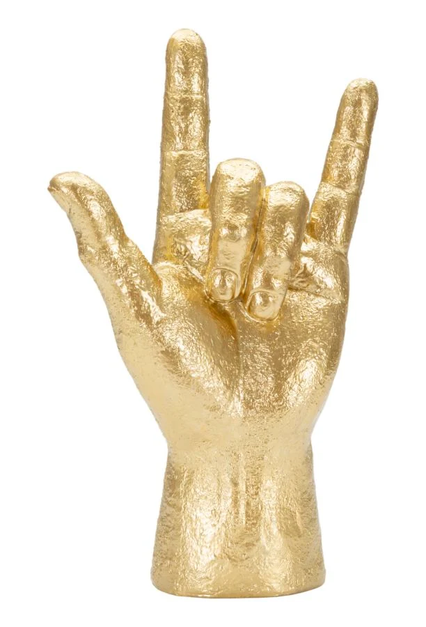 Statua decorativa a forma di mano dorata 14,5x7x23 cm - YELLUS