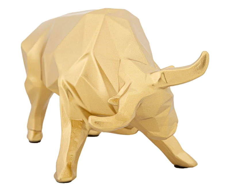 Statua decorativa toro dorata 19,5x9,9x10,6 cm - TORILO
