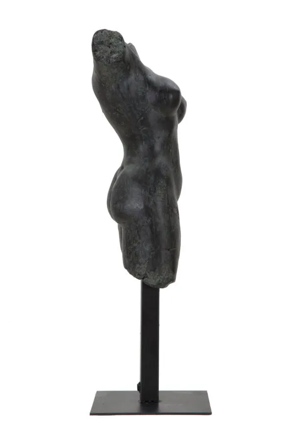 Scultura Busto di Donna in Resina Stile Classico Nero 50 cm - ELISIA