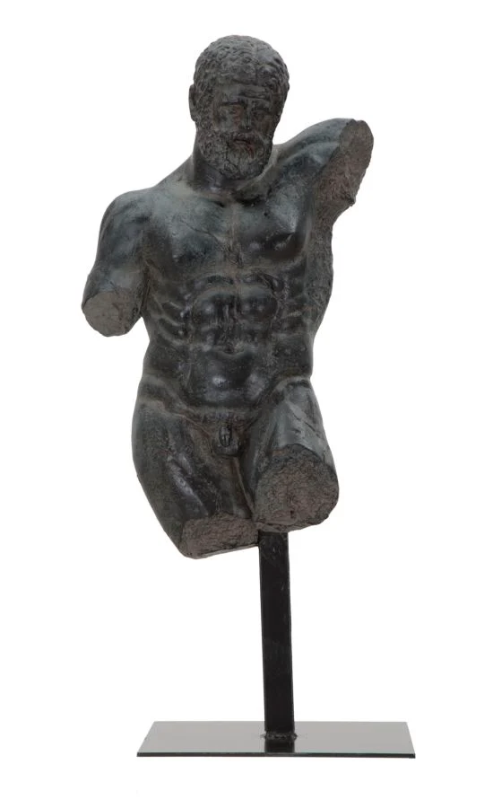 Scultura decorativa busto uomo in resina stile classico nero - ASTOR