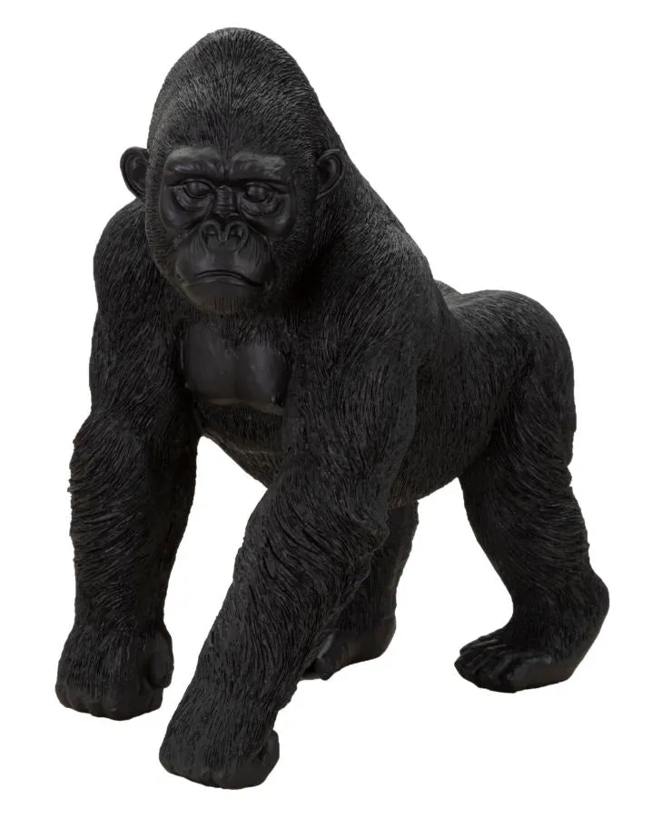Statua decorativa gorilla nero in piedi 35x21,5x37,5 cm - NEGRUS