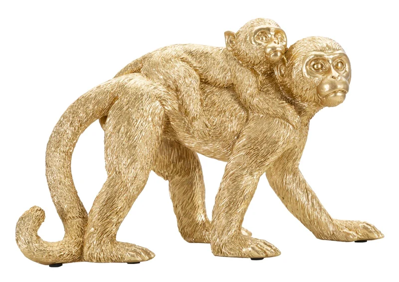 Statuetta Decorativa Scimmia con Cucciolo in Resina 29 cm - MONKUS