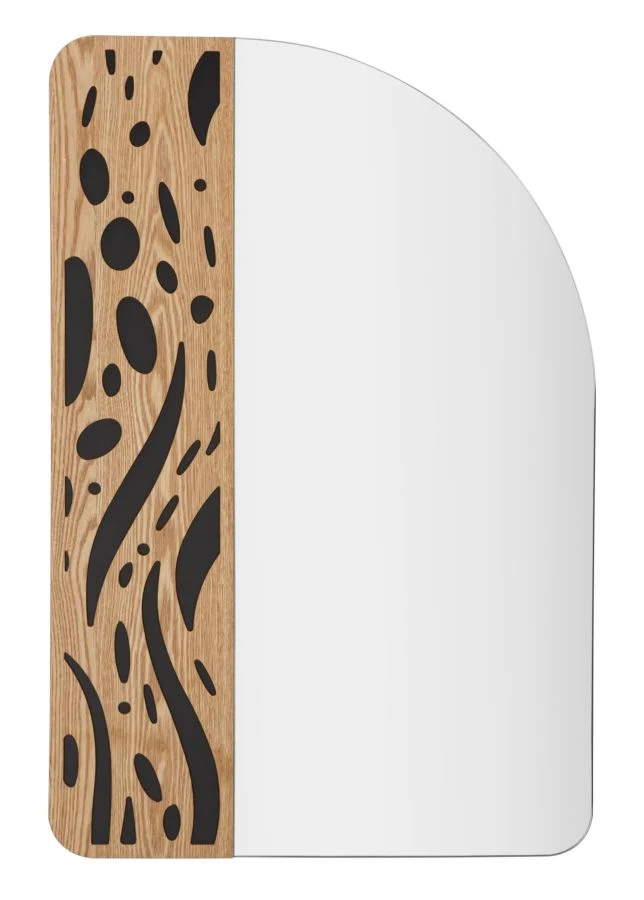 Specchio da parete con cornice in legno decorata 60x90 cm - SHAPE