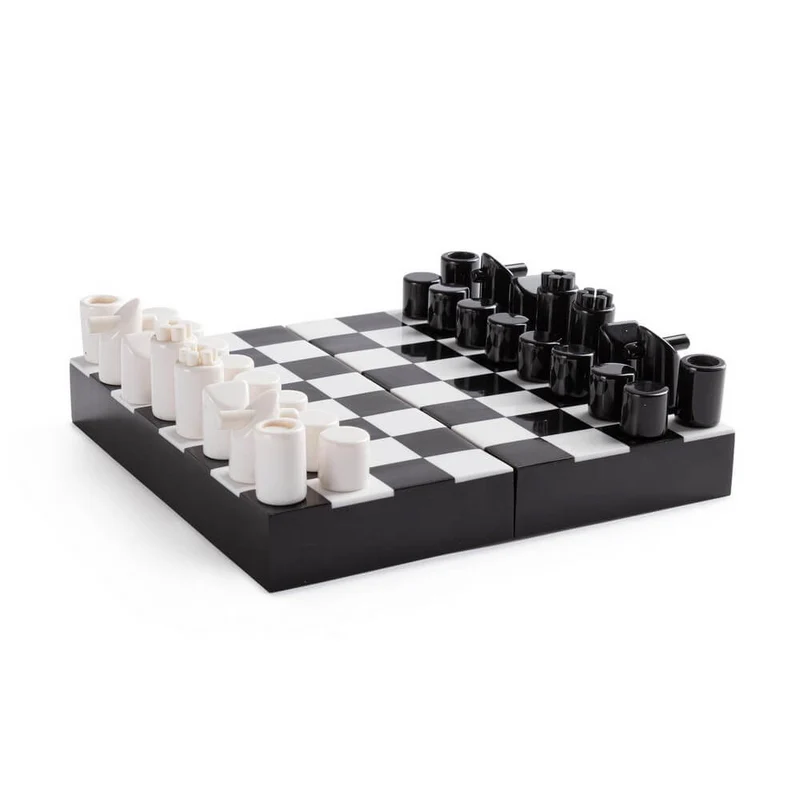 Scacchiera Decorativa in Resina Bianco e Nero 21x21 cm - SCACCHI