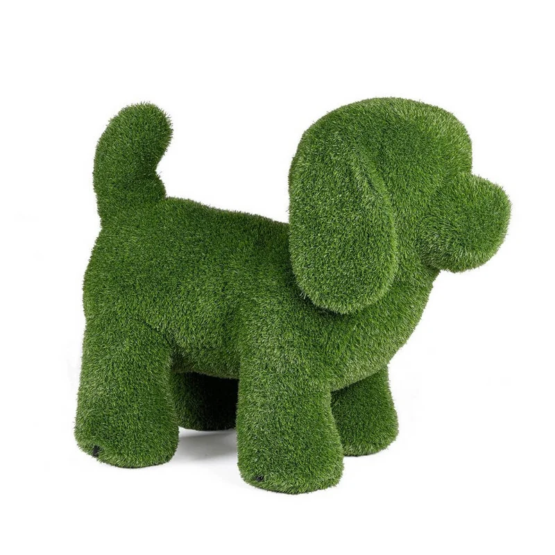 Figura Decorativa Cane in Erba Sintetica per Giardino 100x88h - ERBA