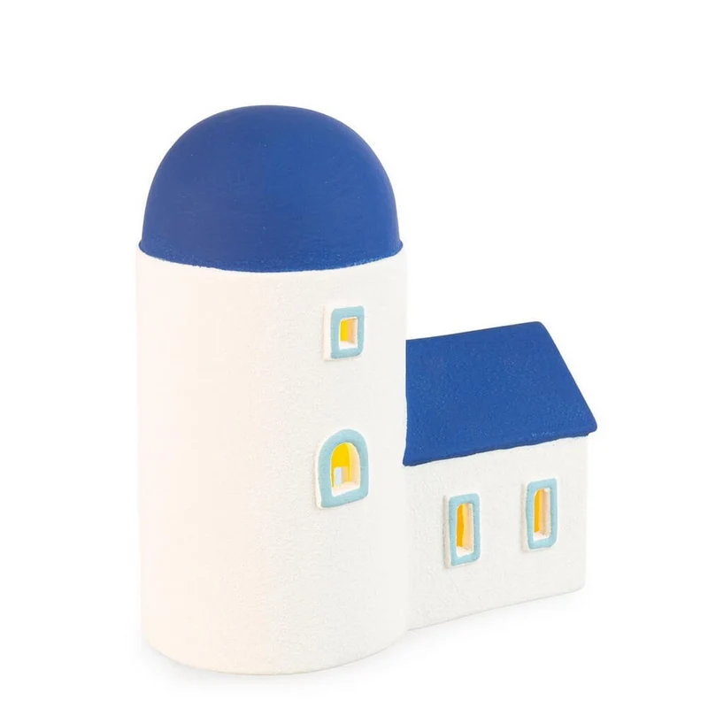 Casetta Decorativa in Porcellana Stile Greco con LED Incorporato - CASETTA
