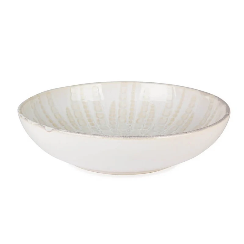 Ciotola in Gres Smaltato Bianco con Decoro Artigianale 28 cm - ESTARREJA