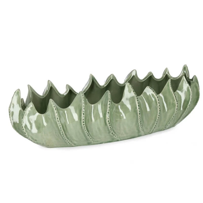 Ciotola Decorativa in Ceramica Verde a Forma di Foglia - TAE