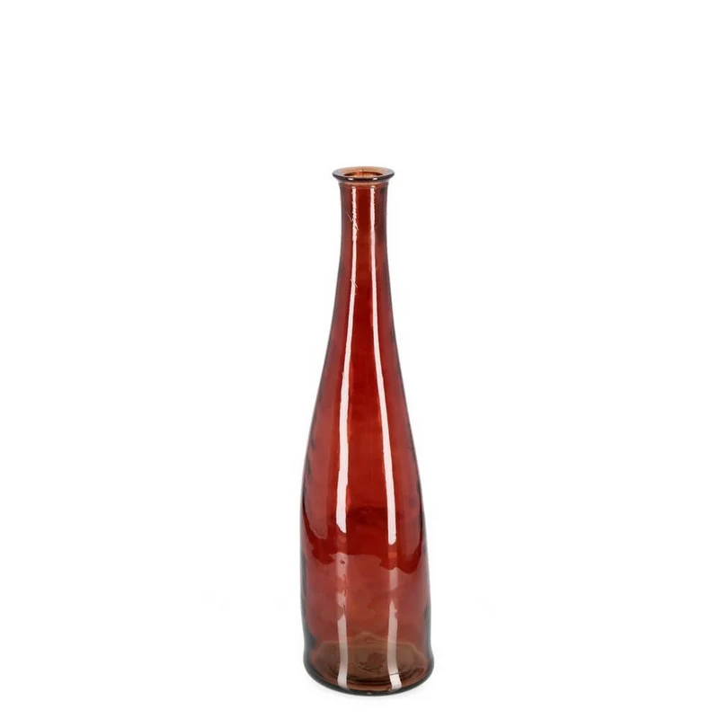 Bottiglia decorativa alta in vetro riciclato rosso 80 cm - ABBY