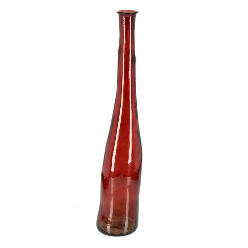 Bottiglia decorativa alta in vetro riciclato rosso H100 - ABBY