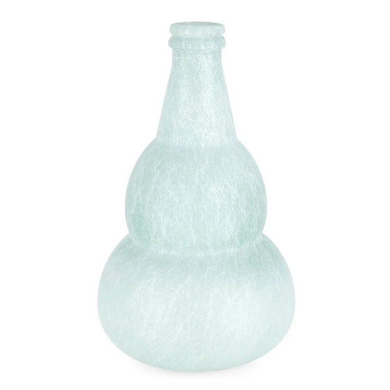 Bottiglia Decorativa in Vetro Riciclato Satinato Azzurro H45 - ABBY