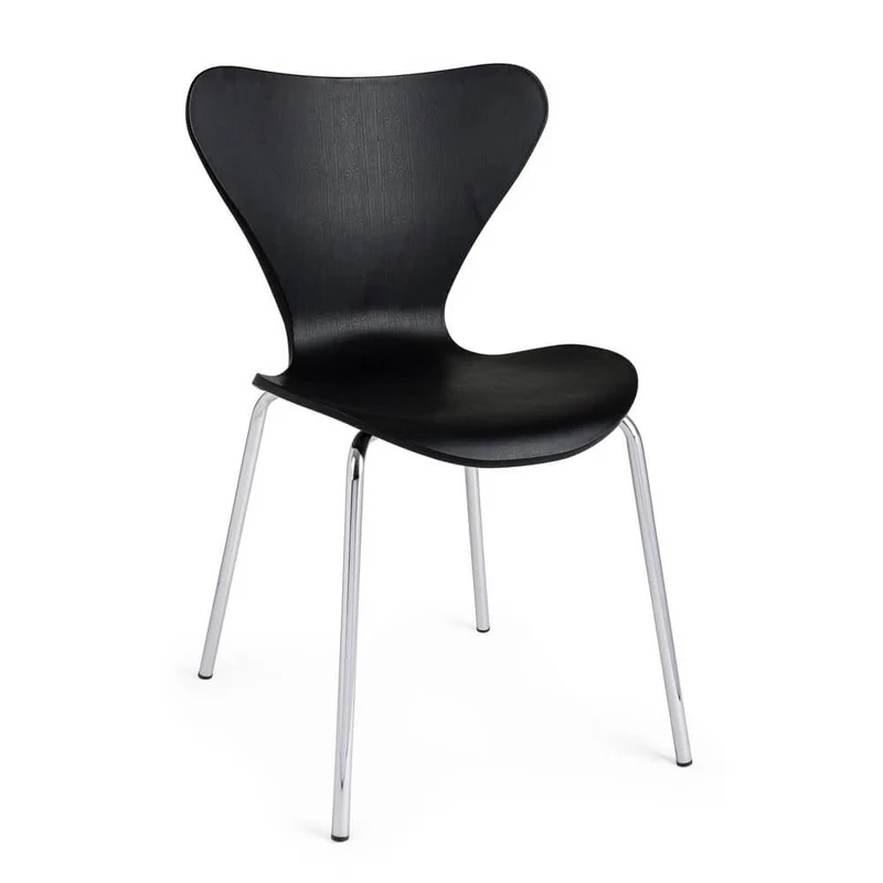 Set di 4 Sedie Impilabili con Seduta in Plastica e Gambe Cromate - LINDSAY