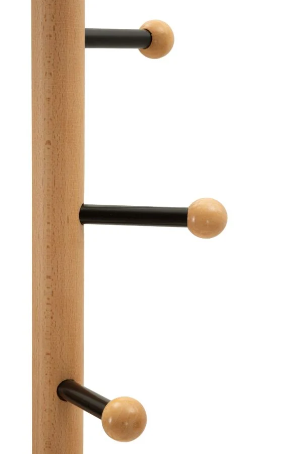 Appendiabiti da Terra in Metallo Nero e Legno Altezza 172 cm - STEP