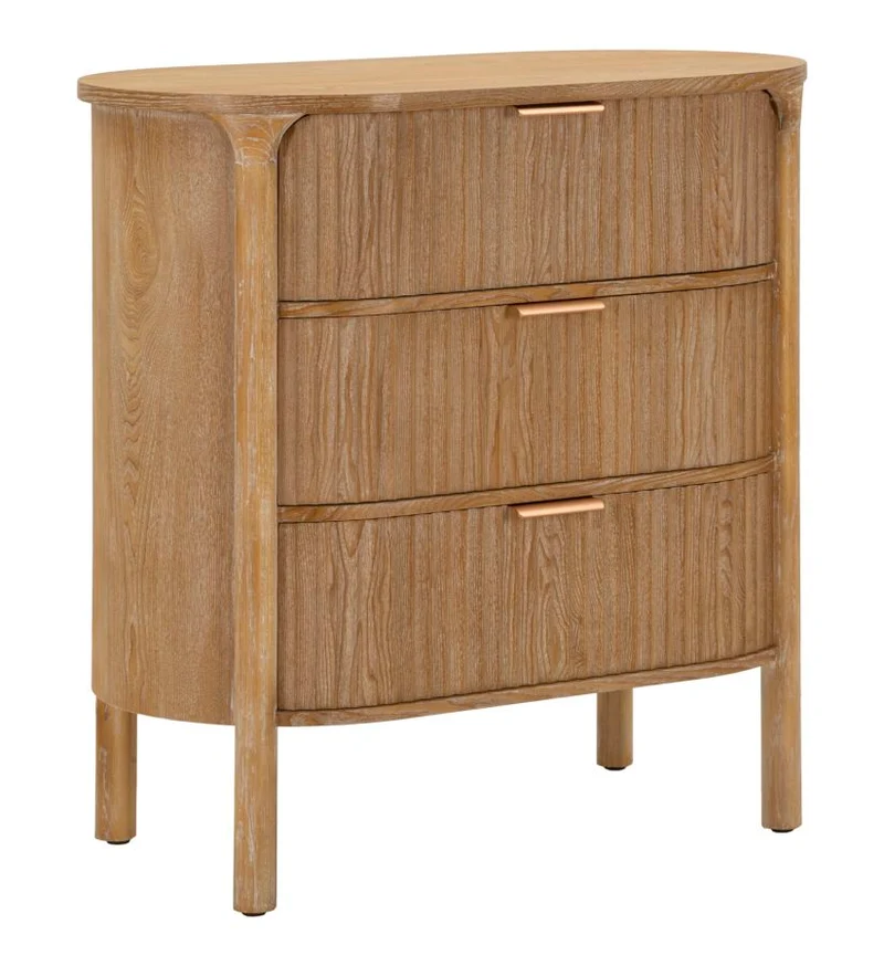 Comò 3 cassetti in legno naturale 80x47x82 cm - COMO' GOTEBORG