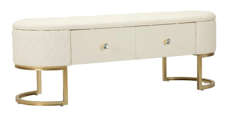 Panca con cassetti in legno 120x40x43 cm - SHARON