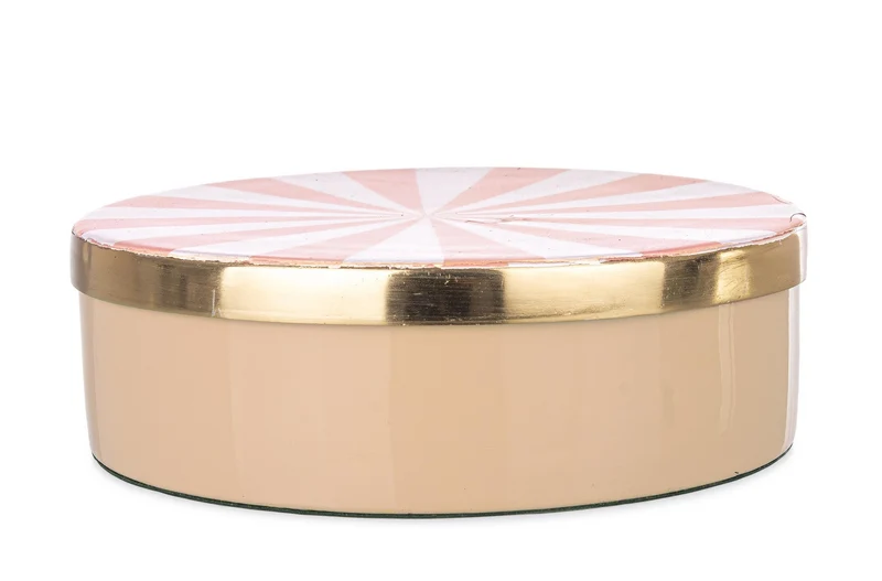 Set di 4 Scatole Decorative Rotonde in Metallo con Coperchio - DONYA