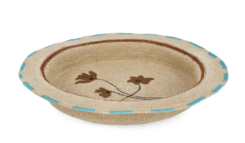 Set di 4 Vassoi Decorativi in Giacinto d'Acqua Intrecciato a Mano - ART