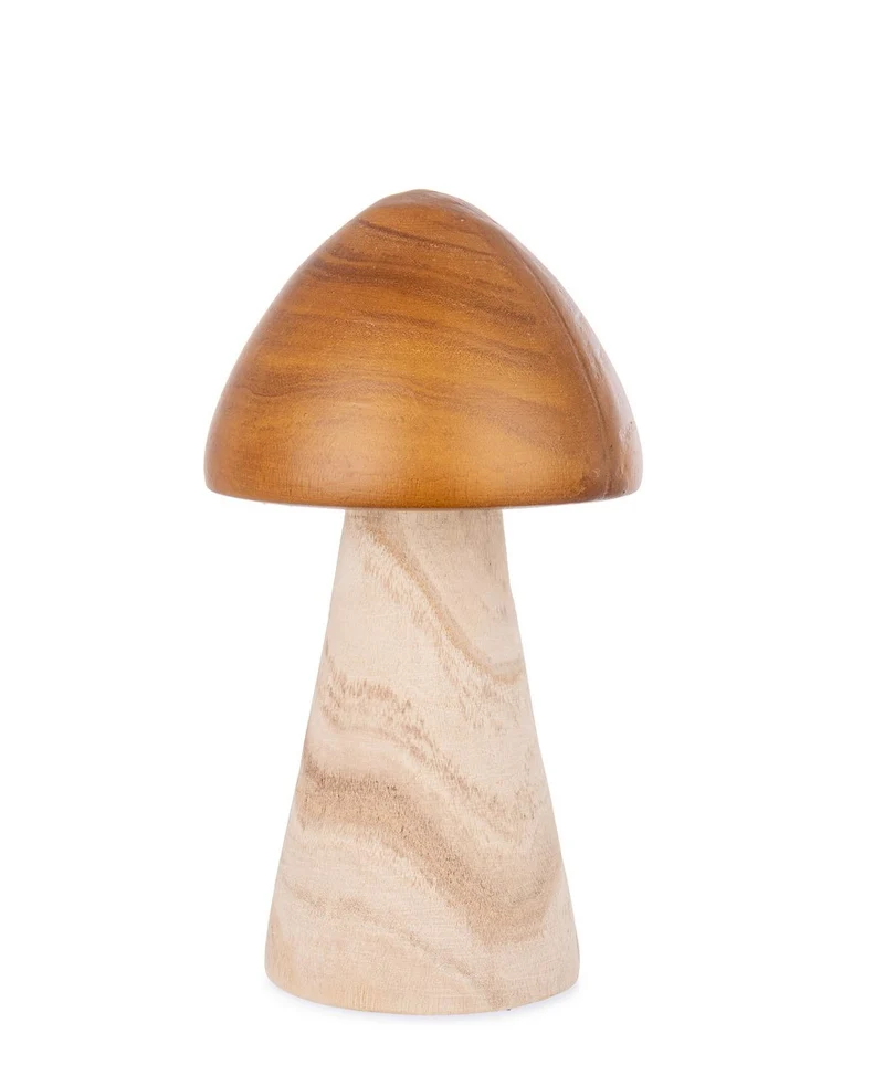 Set di 4 Funghi Decorativi in Legno di Paulonia Alti - DERIK