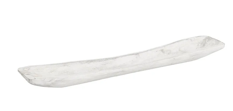 Set di 4 Vassoi Decorativi Rettangolari in Legno Bianco 91x17 cm - JAMAL